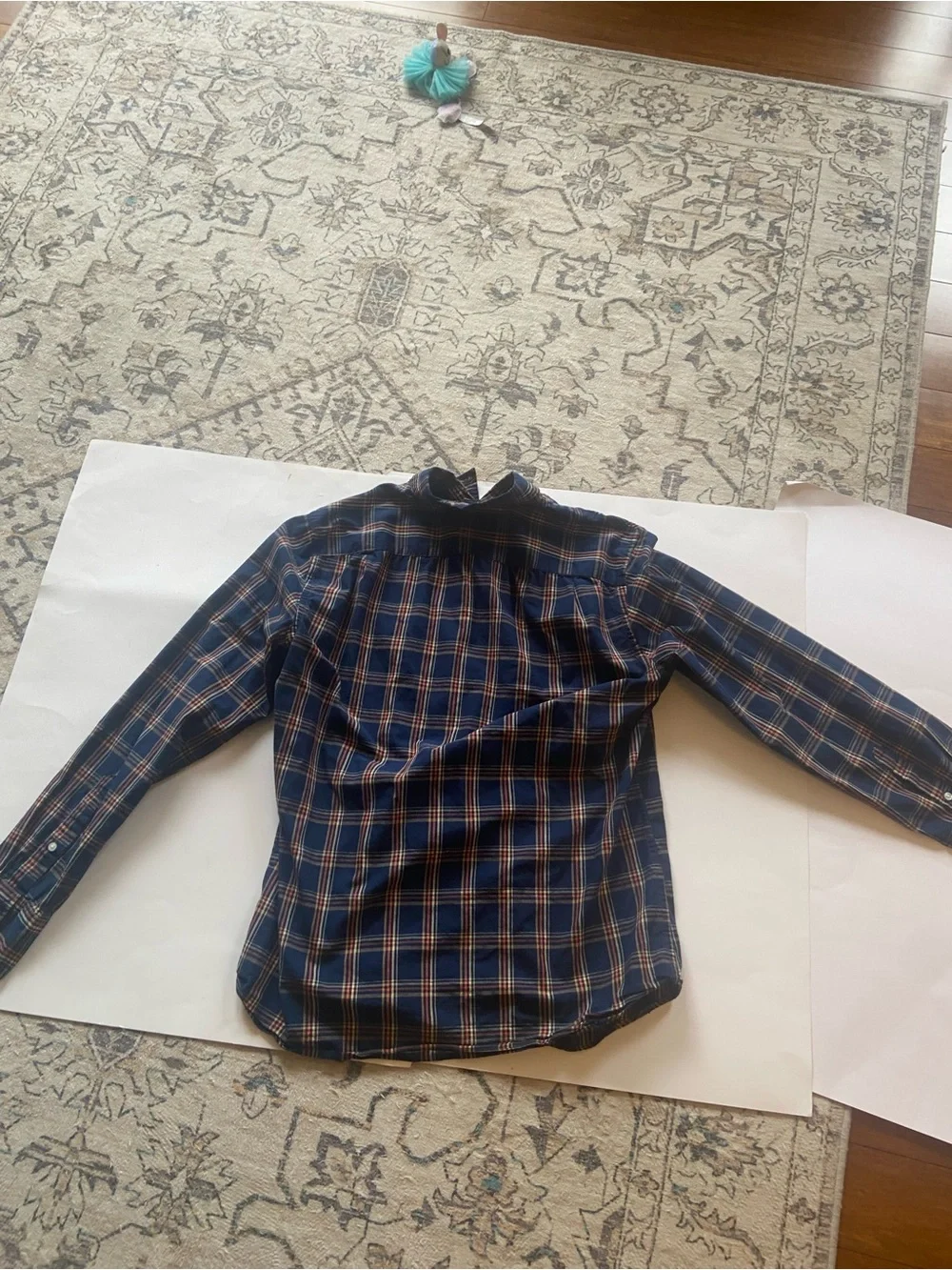J. Crew Men's Navy Plaid Button-Up Shirt